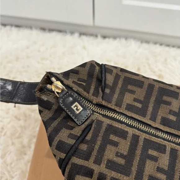 Authentic Fendi Zucca Canvas Handbag/Vanity Bag - Picture 6 of 11